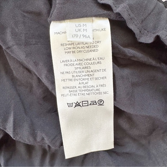 Free People Seven Wonders Black Combo Open Back Puff Sleeve Mini Dress Size M - Picture 10 of 12